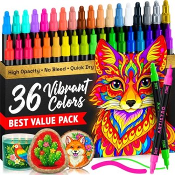 ARTISTRO Dual-Tip Acrylic Paint Marker Pens – Set of 36
