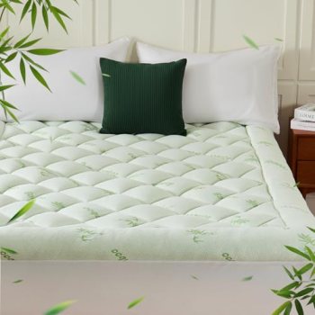 KRIMANO Twin XL Mattress Topper, Bamboo Viscose Pillow Top Mattress Pad