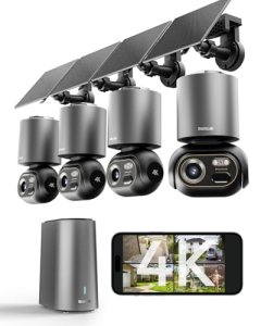 BOTSLAB 4K Security Camera Wireless Outdoor, 32GB Local Storage, 4 Cam-Kit