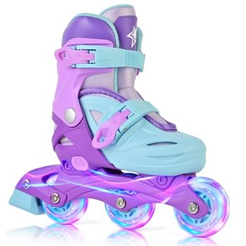 2PM SPORTS Inline Skates for Kids Ages 4-6 8-12 with Light Up Wheels