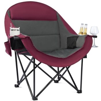 Oversized Camping Chairs for Adults – Heavy Duty Padded Outdoor Camp Chair