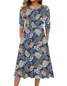 Zeagoo Flowy Dresses for Women 2026 Casual Plus Size Dress Floral Hawaiian Tshir