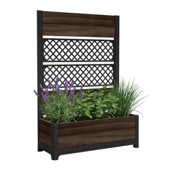 Keter Outdoor Planter Box with Privacy Screen and Trellis