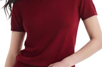 C202 Women’s Sweaters Short Sleeve Crew Neck Tops Loose Fit Pullover Casual Busi