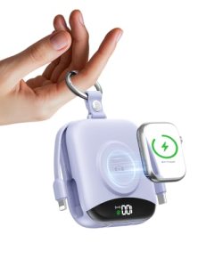 BLJIB Portable Charger 10000mAh 22.5W Power Bank Built-in 2 Cables Keychain