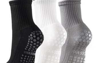 LETSHAKE Grippy Socks Woman, Pilates Socks Non Slip, Black White Grey