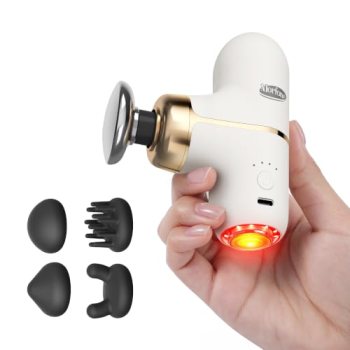 Super Mini Massage Gun with Heat & Red Light, 0.48 lb Travel Massage Gun