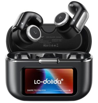 LC-dolida Open-Ear Wireless Earbuds with Smart LED Display Case