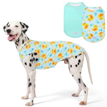 KYEESE 2Pack Sun Protection Dog Cooling Shirt for Medium Dogs, Duck+Blue