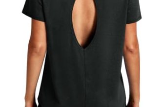 Alaroo Short Sleeve Shirts for Women Open Back Workout Yoga Tops Pilates Outfits