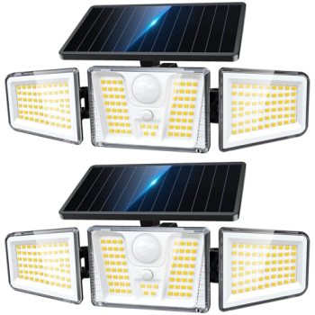 KOOPER Solar Flood Lights, 210 LED Motion Sensor Outdoor Lights