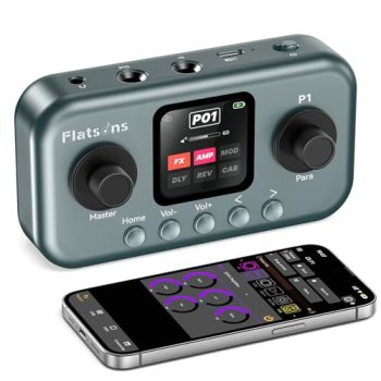 Flatsons P1 Portable Multi Effects Guitar Pedals, 80+ Effects, Rechargeable