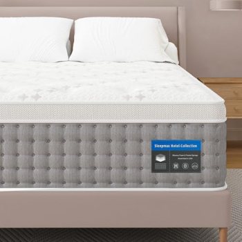 Sleepmax Extra Firm King Mattress 12 Inch, Hybrid Mattress Pain Relieving