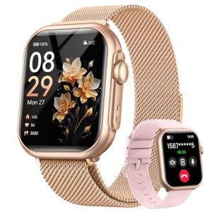 Smart Watches for Women,1.85″ HD Smartwatch Fitness Trackers, with 2 Bands