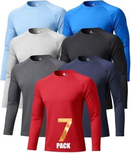 WENTTUO Long Sleeve Shirts for Men Pack UV Shirts Base Layer Men Lightweight