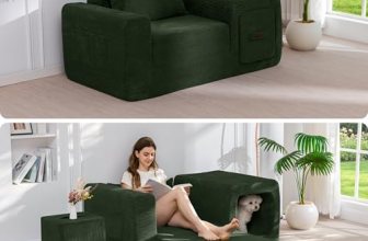 MAXYOYO Folding Sofa Couch, Convertible Floor Sofa with Armrest