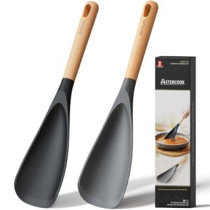 Astercook Cooking Spoon, 2 Pack, Nonstick Safe Silicone Spatula