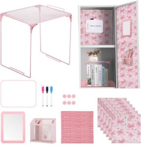 BESARME 16 Pcs Pink Locker Accessories for Girls Locker Organizer Kit
