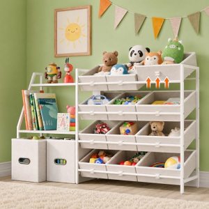 CODACE Kids Toy Storage Organizer – Toy Shelf for Playroom, Kids Room