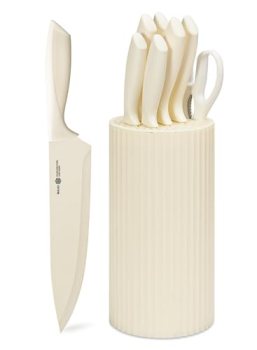 NULAS Knife Set, 8-Piece Kitchen Knife Set with Universal Block