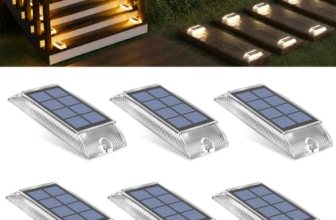 Solar Step Lights Outdoor, 6 Pack 2 Colors in 1 LED Solar Walkway Lights