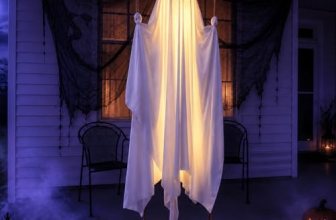 Large 5ft Pre-Assembled Hanging Swing Ghost Halloween Decorations Outdoor