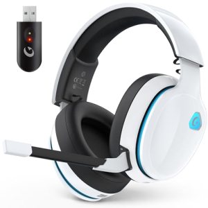 AOC 2.4GHz Wireless Gaming Headset for PS5, PS4, PC, Switch, 45Hr, White