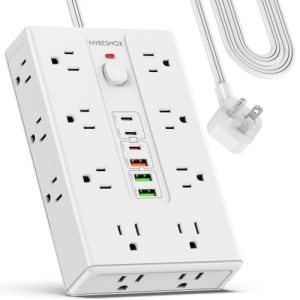 Surge Protector Power Strip 6.5 FT Cord with 16 AC Outlets 6 USB-C Ports