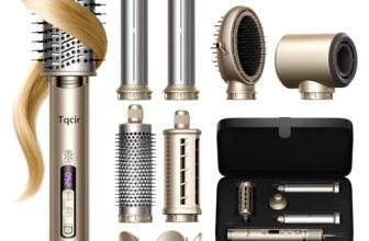 Tqcir 8 in 1 Hot Air Styler, Powerful Hair Dryer Brush with AutoWrap Curler