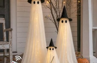 Halloween Decorations Outdoor 3 Pack Lighted Ghost-Family with Timer Remote