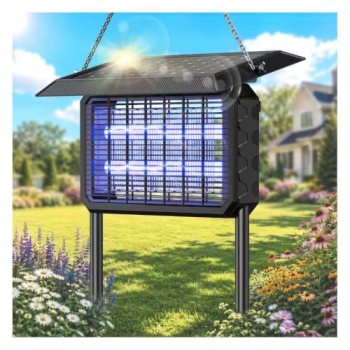 Solar Bug Zapper Outdoor,Solar Powered Bug Zapper Solar Mosquito Zapper Cordless