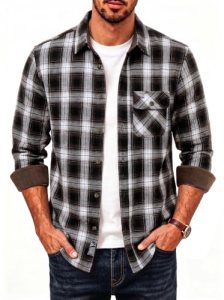 PJ PAUL JONES Men’s Cotton Flannel Long Sleeve Button Down Plaid Work Shirt