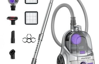 Aspiron Canister Vacuum, Upgraded 1600W Bagless Canister Vacuum Cleaner