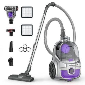 Aspiron Canister Vacuum, Upgraded 1600W Bagless Canister Vacuum Cleaner