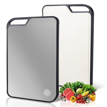 Fyctio Titanium Cutting Board for Kitchen, Double Sided Food Grade, 15.8″