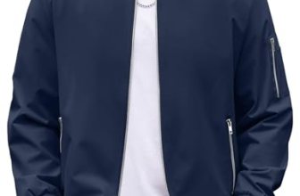 COOFANDY Men Jacket Casual Lightweight Polyester Bomber Jackets Blue Zip Up Styl