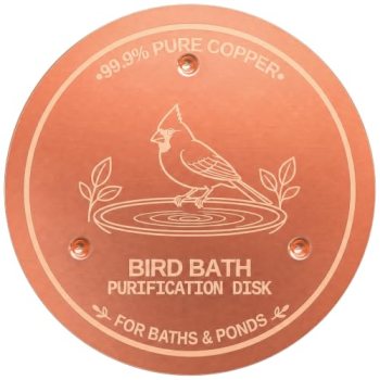 Azomabox 2-Pack Copper Disc for Bird Bath, 99.9% Pure Copper (Cardinal)
