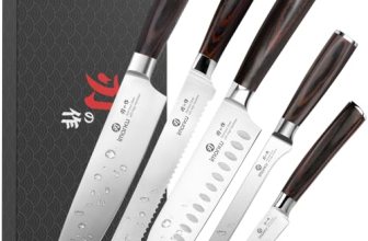 imarku 5PCS Kitchen Knife Set, Japanese Knife Set with Pakkawood Handle