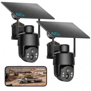 Tefrio No WiFi Security Camera, 4G LTE Cellular Signal, 4MP 360° Live View
