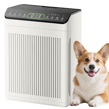 EVALIT Air Purifiers for Home Pets Up to 2200Ft² Pre-Filter Washable, Ivory
