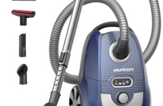 Aspiron Canister Vacuum, 1600W/40Kpa Canister Bagged Vacuum