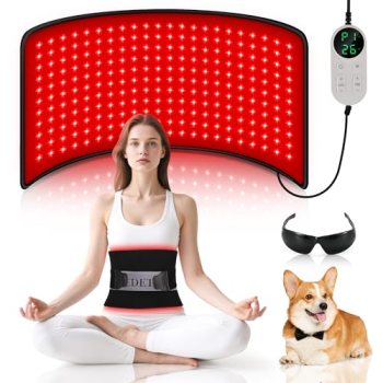 Pedete Red Light Therapy Mat for Body, 24” x 12” 660nm & 850nm with Timer
