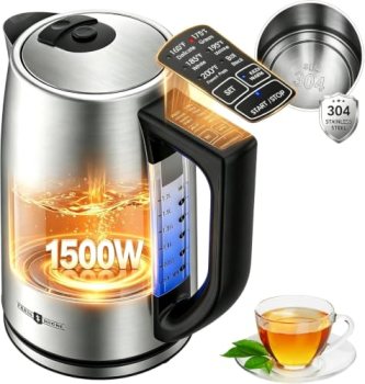 1.7L Electric Tea Kettle, 6 Precise Temperature Presets Stainless Steel Electric