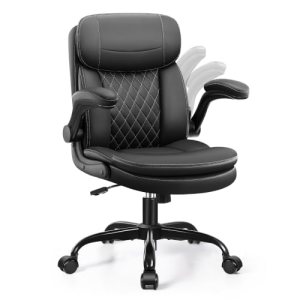 Stella Mia Leather Office Chair, Computer Desk Chair with Dual Back Support