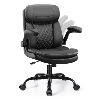 Stella Mia Leather Office Chair, Computer Desk Chair with Dual Back Support