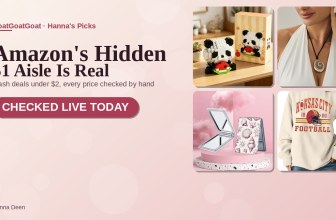 Amazon's hidden $1 aisle: panda block set, pendant necklace, compact mirror and game-day sweatshirt, all price-checked by hand.