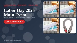 Labor Day 2026 — Main Event: Kitchen, appliance & mattress sales hit their peak