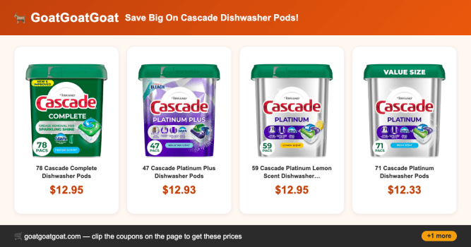 Save Big On Cascade Dishwasher Pods!