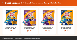 42 Or 72 Arm & Hammer Laundry Detergent Paks On Sale!