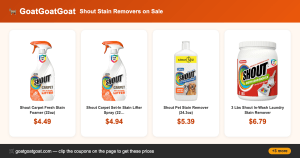 Shout Stain Removers on Sale